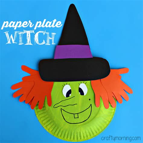 Paper plate witch art